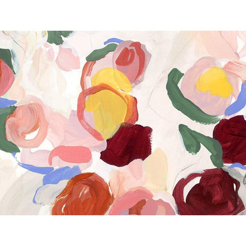 Pastel Flowers II Black Modern Wood Framed Art Print by Isabelle Z