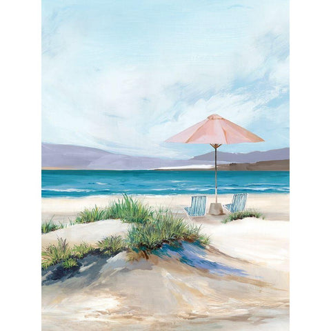 Summer Beach Days Gold Ornate Wood Framed Art Print with Double Matting by Isabelle Z