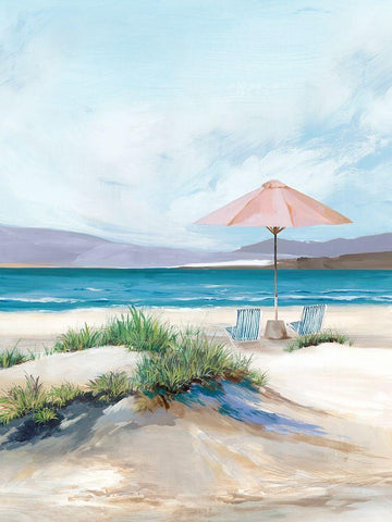 Summer Beach Days White Modern Wood Framed Art Print with Double Matting by Isabelle Z