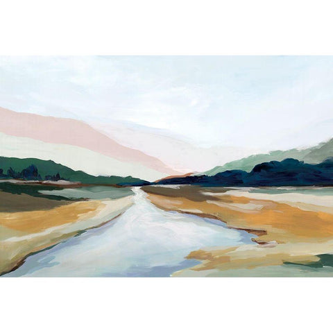 Hope Creek Black Modern Wood Framed Art Print with Double Matting by Isabelle Z