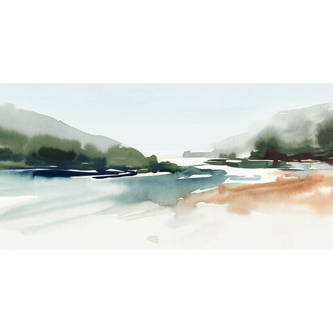 Harmonious Lake White Modern Wood Framed Art Print by Isabelle Z
