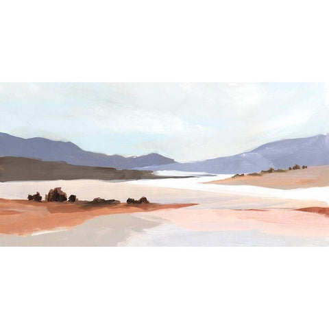 Blushing Land Black Modern Wood Framed Art Print by Isabelle Z