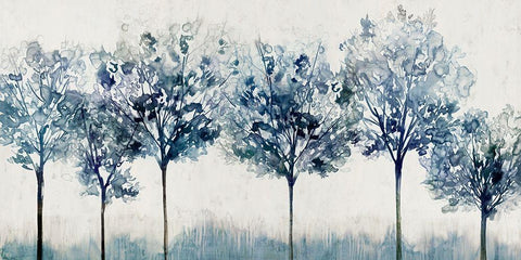 Indigo Forest Light Black Ornate Wood Framed Art Print with Double Matting by Isabelle Z