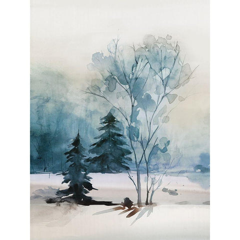 Dusty Blue II White Modern Wood Framed Art Print by Isabelle Z