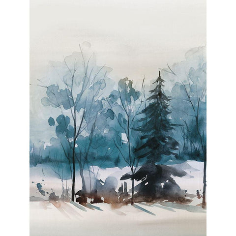 Dusty Blue III Black Modern Wood Framed Art Print by Isabelle Z