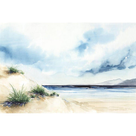 Sandy Beach I Black Modern Wood Framed Art Print with Double Matting by Isabelle Z