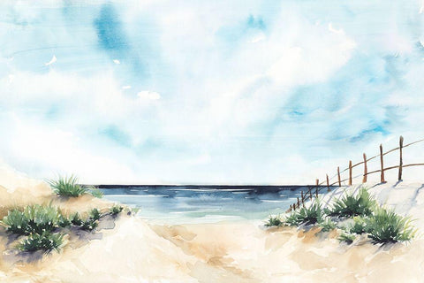 Sandy Beach II Black Ornate Wood Framed Art Print with Double Matting by Isabelle Z