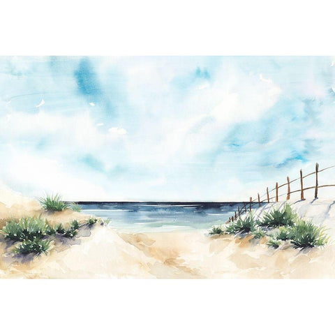 Sandy Beach II White Modern Wood Framed Art Print by Isabelle Z