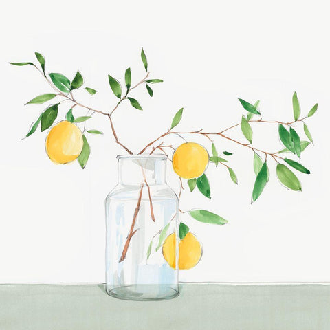 Sweet Lemonade Black Modern Wood Framed Art Print with Double Matting by Isabelle Z
