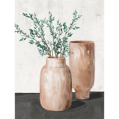 Blissful Vases  Gold Ornate Wood Framed Art Print with Double Matting by Isabelle Z