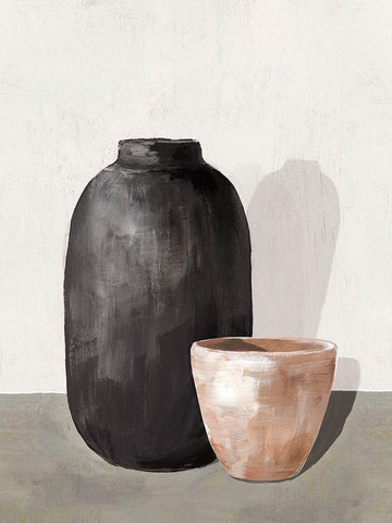 Vases II White Modern Wood Framed Art Print with Double Matting by Isabelle Z