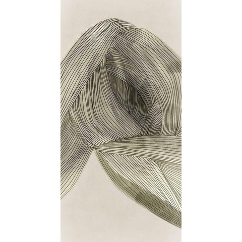 Linear Sage Pathways I Black Modern Wood Framed Art Print by Isabelle Z