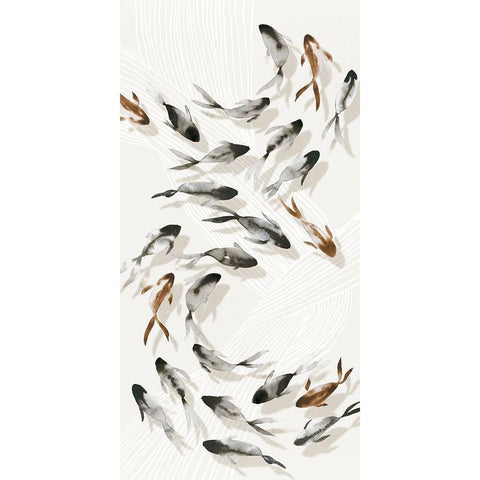 Water Dance II White Modern Wood Framed Art Print by Isabelle Z