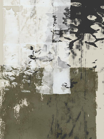 Reflections in Sage II White Modern Wood Framed Art Print with Double Matting by Isabelle Z