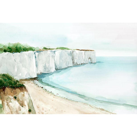 A Cliff by the Sea Black Modern Wood Framed Art Print by Isabelle Z