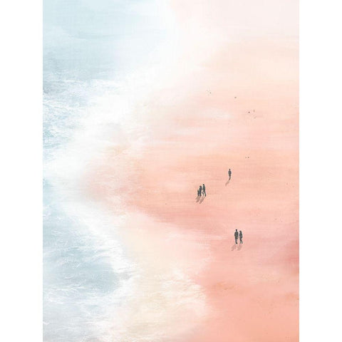 Pink Sand Beaches I Black Modern Wood Framed Art Print by Isabelle Z