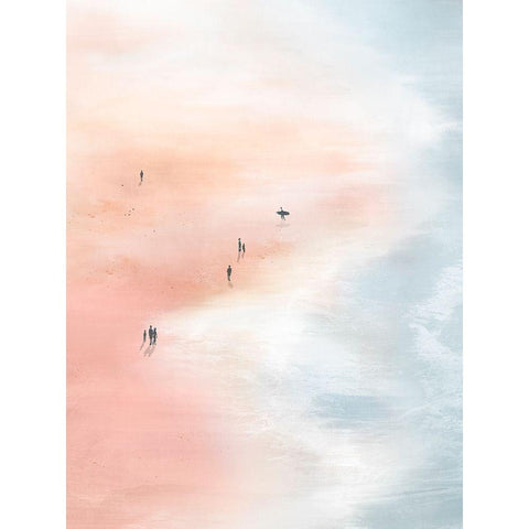Pink Sand Beaches II Black Modern Wood Framed Art Print by Isabelle Z