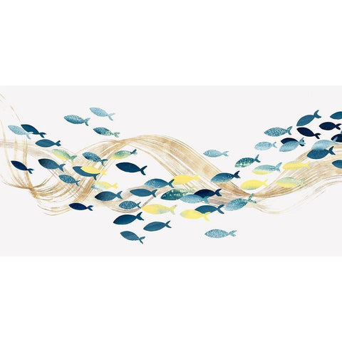 Under Water Sea Life White Modern Wood Framed Art Print by Isabelle Z