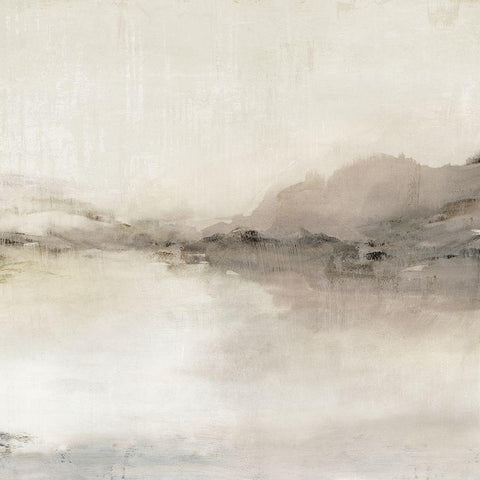 Blush Horizon II Black Modern Wood Framed Art Print by Isabelle Z