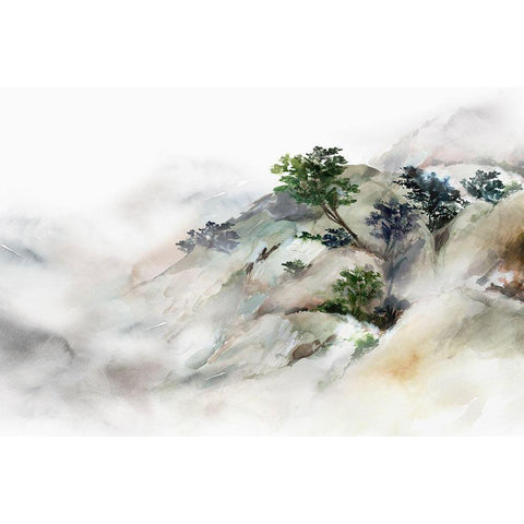 Cliff of Kaji I  White Modern Wood Framed Art Print by Isabelle Z