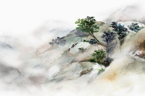Cliff of Kaji I  Black Ornate Wood Framed Art Print with Double Matting by Isabelle Z