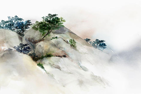 Cliff of Kaji II  White Modern Wood Framed Art Print with Double Matting by Isabelle Z