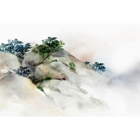 Cliff of Kaji II  White Modern Wood Framed Art Print by Isabelle Z