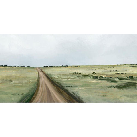 Country Road  Black Modern Wood Framed Art Print by Isabelle Z