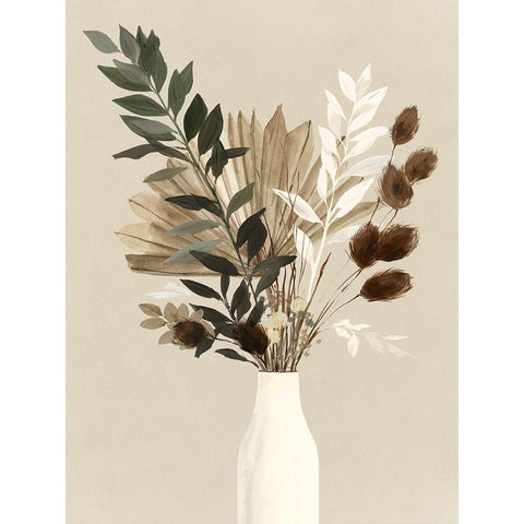 Dried Bundle II Black Modern Wood Framed Art Print with Double Matting by Isabelle Z