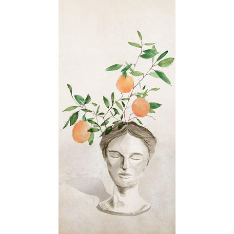 Head Planter I  Gold Ornate Wood Framed Art Print with Double Matting by Isabelle Z