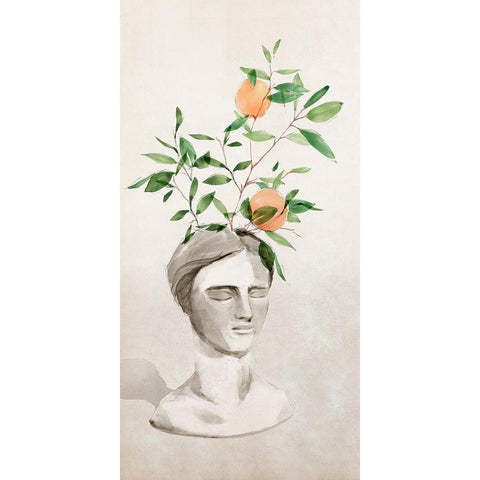 Head Planter II Black Modern Wood Framed Art Print with Double Matting by Isabelle Z