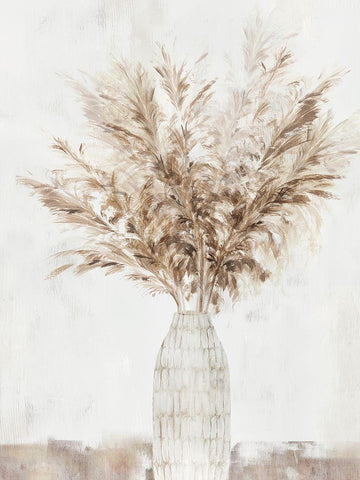 Pampas Vase I  White Modern Wood Framed Art Print with Double Matting by Isabelle Z
