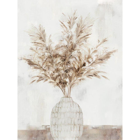 Pampas Vase II Black Modern Wood Framed Art Print with Double Matting by Isabelle Z
