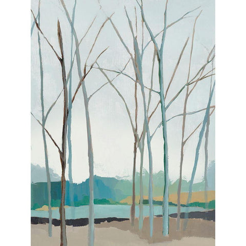 Winter Trees I  Black Modern Wood Framed Art Print with Double Matting by Isabelle Z