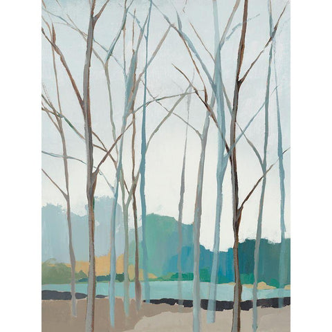Winter Trees II Black Modern Wood Framed Art Print by Isabelle Z