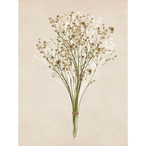 Vintage Dried Bunch III White Modern Wood Framed Art Print by Isabelle Z