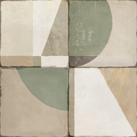 Green Tile I  Black Modern Wood Framed Art Print by Isabelle Z