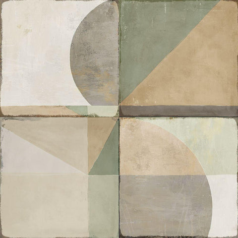 Green Tile II  White Modern Wood Framed Art Print by Isabelle Z