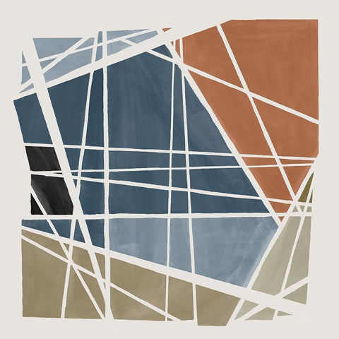 Pieces Together II Black Modern Wood Framed Art Print with Double Matting by Isabelle Z