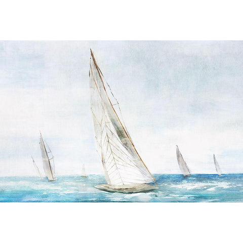 Set Sail I  Black Modern Wood Framed Art Print with Double Matting by Isabelle Z