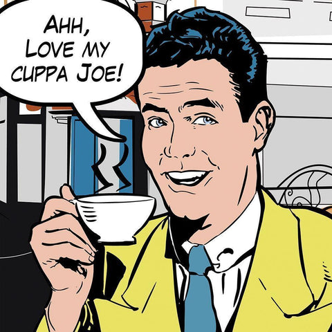 Java Comic II Black Modern Wood Framed Art Print by Fischer, David