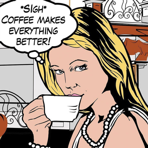 Java Comic III Gold Ornate Wood Framed Art Print with Double Matting by Fischer, David