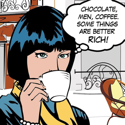 Java Comic IV White Modern Wood Framed Art Print with Double Matting by Fischer, David