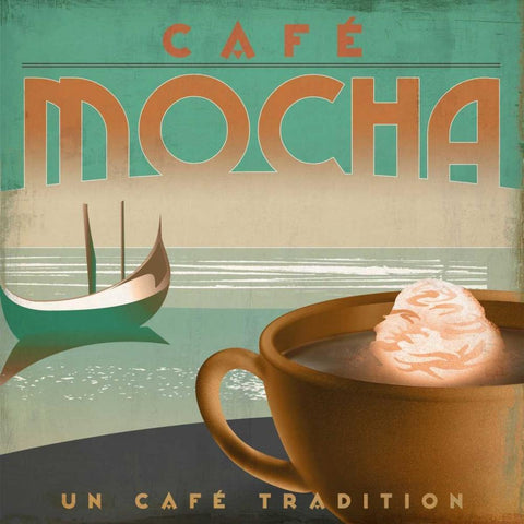 Cafe Mocha White Modern Wood Framed Art Print with Double Matting by Fischer, David