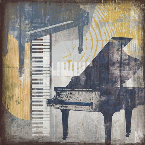 Pianos White Modern Wood Framed Art Print with Double Matting by Fischer, David