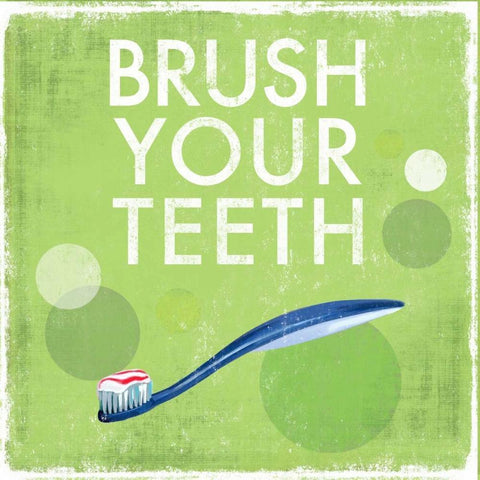 Brush your Teeth White Modern Wood Framed Art Print by Fontaine, Drako