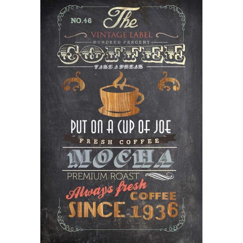 Coffee Menu I - Mini Black Modern Wood Framed Art Print with Double Matting by Fontaine, Drako