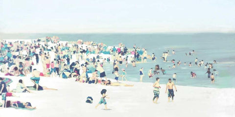 The Beach White Modern Wood Framed Art Print with Double Matting by Fontaine, Drako