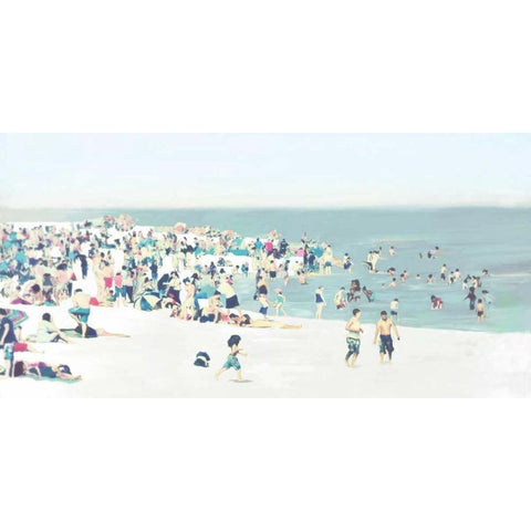 The Beach Black Modern Wood Framed Art Print with Double Matting by Fontaine, Drako
