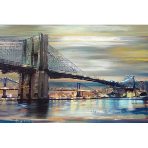 Twilight Crossing White Modern Wood Framed Art Print by Fontaine, Drako